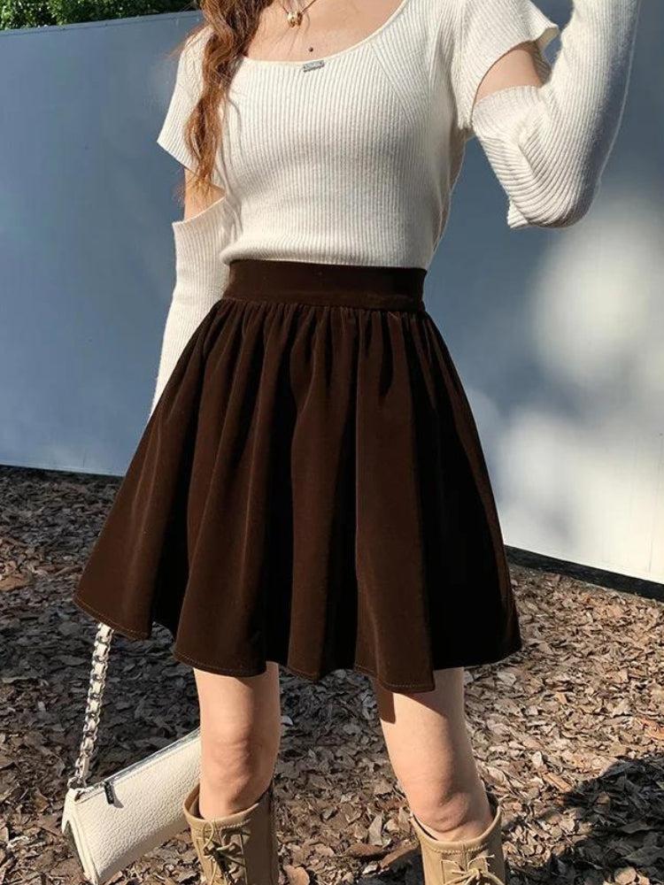 Litlookz Studio Dark Academia Velvet Mini Skirt