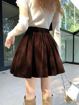 Litlookz Studio Dark Academia Velvet Mini Skirt, view 2