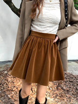 Litlookz Studio Dark Academia Velvet Mini Skirt, view 4