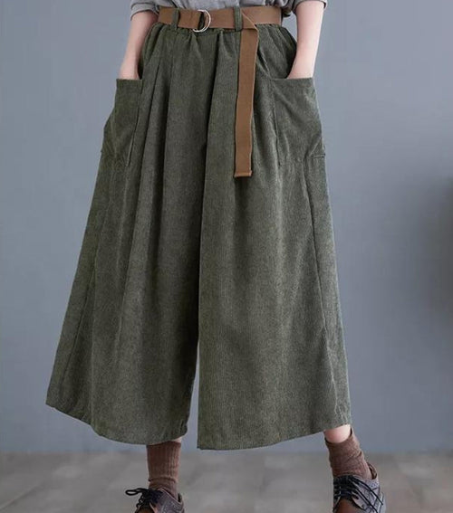Litlookz Studio Dark Academia Wide Leg Corduroy Pants