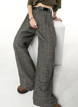 Litlookz Studio Dark Academia Wide Leg Plaid Pants, view 2