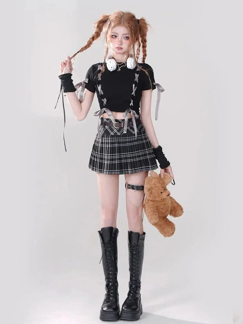 Litlookz Studio Dark Coquette Crop Top