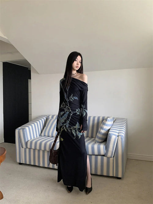 Litlookz Studio Dark Fairy One Shoulder Maxi Dress
