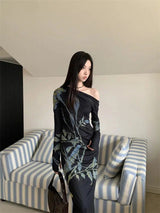 Litlookz Studio Dark Fairy One Shoulder Maxi Dress, view 3