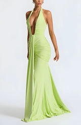 Litlookz Studio Deep Plunge Ruched Maxi Dress, view 3