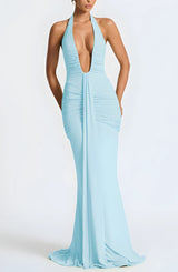 Litlookz Studio Deep Plunge Ruched Maxi Dress, view 5