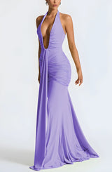 Litlookz Studio Deep Plunge Ruched Maxi Dress, view 6