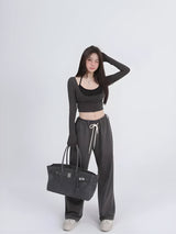 Litlookz Studio Deep Scoop Neck Two Piece Set Top, view 4