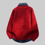Litlookz Studio Denim-Collar Knit Cardigan, view 2