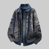 Litlookz Studio Denim-Collar Knit Cardigan, view 3