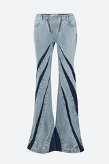 Litlookz Studio Denim Cut Out Tube Top & Patch Jeans Two Piece Set, view 5