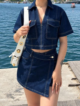 Litlookz Studio Denim Shirt & Skort Set, view 3