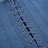 Litlookz Studio Denim Strapless Corset Top, view 4