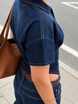 Litlookz Studio Denim Zip Shirts Top, view 4