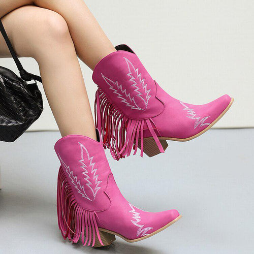 Litlookz Studio Disco Cowgirl Fringe Ankle Boots