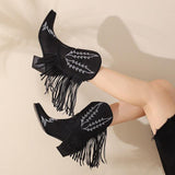 Litlookz Studio Disco Cowgirl Fringe Ankle Boots, view 5