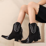 Litlookz Studio Disco Cowgirl Fringe Ankle Boots, view 6