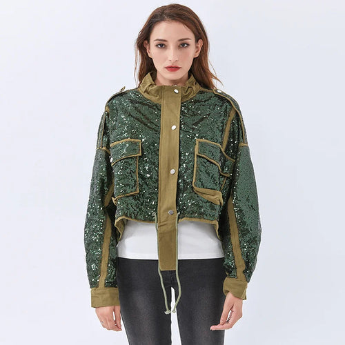 Litlookz Studio Disco Cowgirl Sequined Zip-Up Jacket