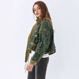 Litlookz Studio Disco Cowgirl Sequined Zip-Up Jacket, view 3