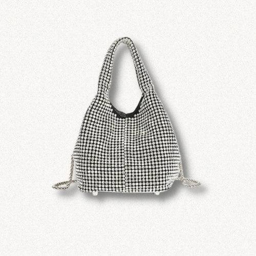 Litlookz Studio Disco Cowgirl Silver Rhinestone Handbag
