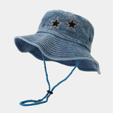 Litlookz Studio Disco Cowgirl Star Printed Denim Hat, view 2