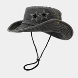 Litlookz Studio Disco Cowgirl Star Printed Denim Hat, view 3
