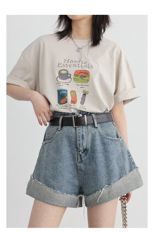 Litlookz Studio Distressed and Slit Jean Shorts