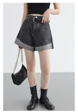 Litlookz Studio Distressed and Slit Jean Shorts, view 6