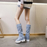 Litlookz Studio Distressed Denim Boots, view 3