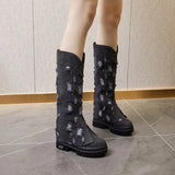 Litlookz Studio Distressed Denim Boots, view 6