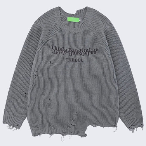 Litlookz Studio Distressed Knit Sweater