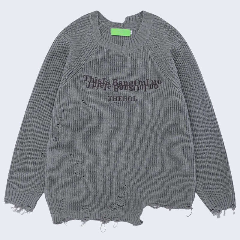 Litlookz Studio Distressed Knit Sweater