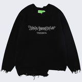 Litlookz Studio Distressed Knit Sweater, view 3