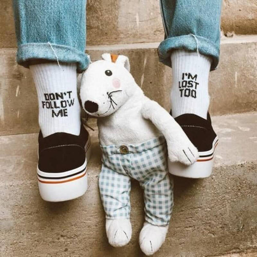Litlookz Studio Don't Follow Me I'm Lost Too Socks