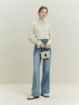 Litlookz Studio Double Buttoned Light Washed Jeans, view 3