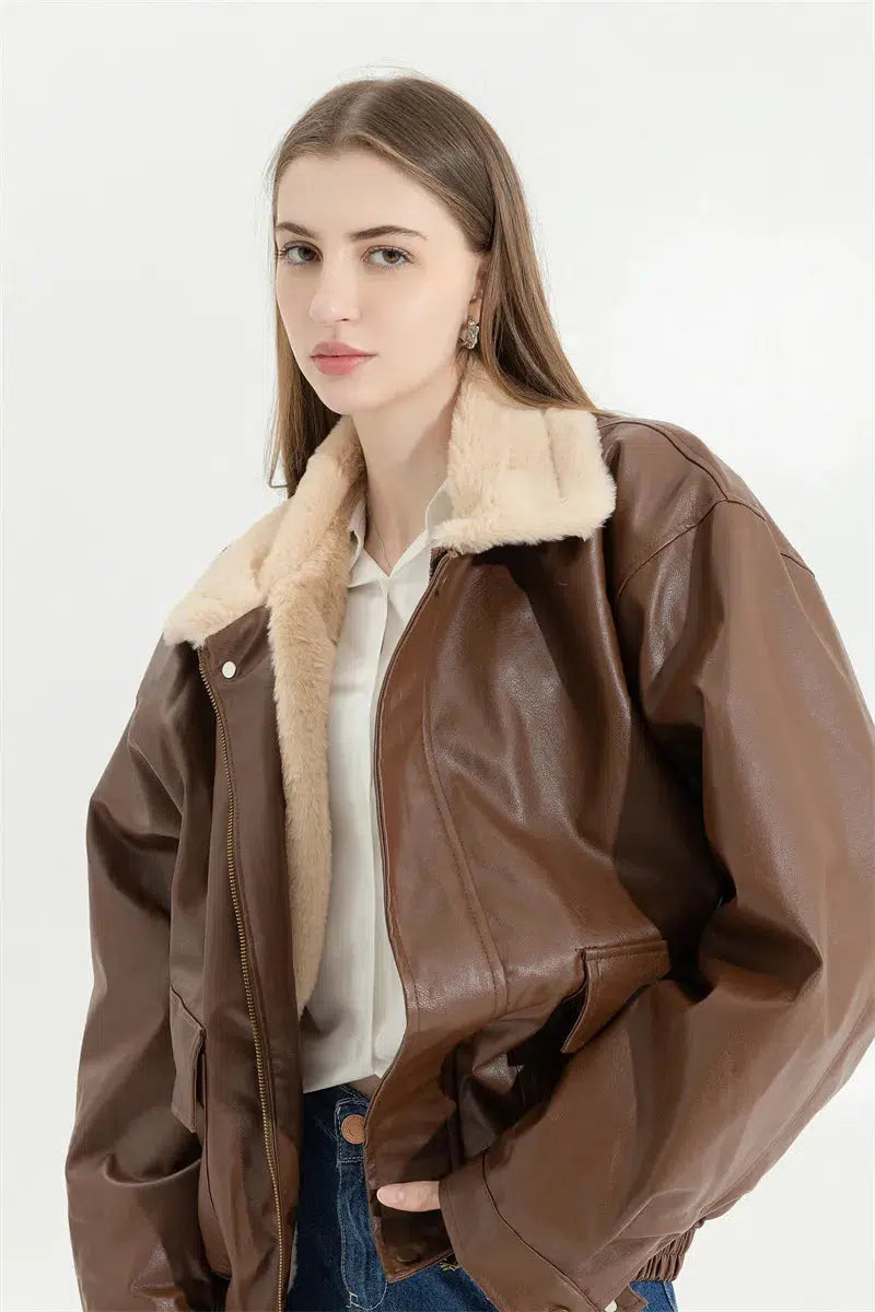 Litlookz Studio Double-Faced Faux Leather & Fur Jacket