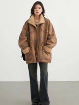 Litlookz Studio Double Faced Faux Leather Jacket, view 4