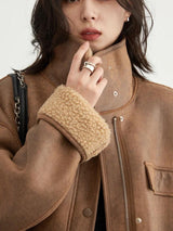 Litlookz Studio Double Faced Faux Leather Jacket, view 6