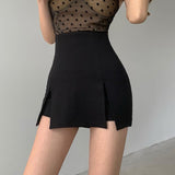 Litlookz Studio Double Side Slit Mini Skort, view 4