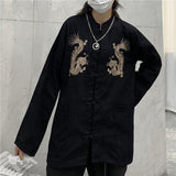 Litlookz Studio Dragon Embroidery Mandarin Collar Shirt, view 4