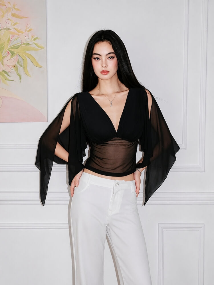 Litlookz Studio Draped Sleeve Blouse