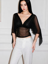 Litlookz Studio Draped Sleeve Blouse, view 3