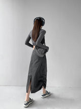 Litlookz Studio Drawstring Parachute Midi Skirt, view 6