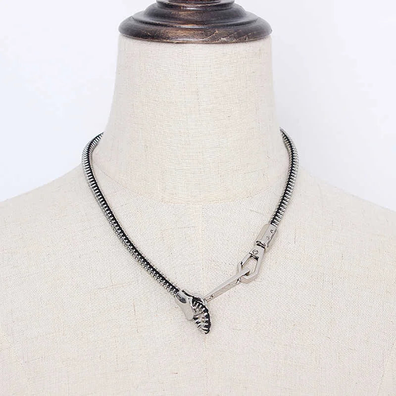 Litlookz Studio Edgy Adjustable Zipper Necklace