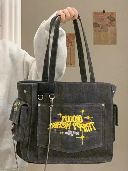 Litlookz Studio Embroidered Shoulder Bag