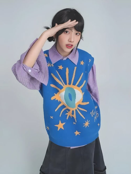 Litlookz Studio Eye Sweater Vest