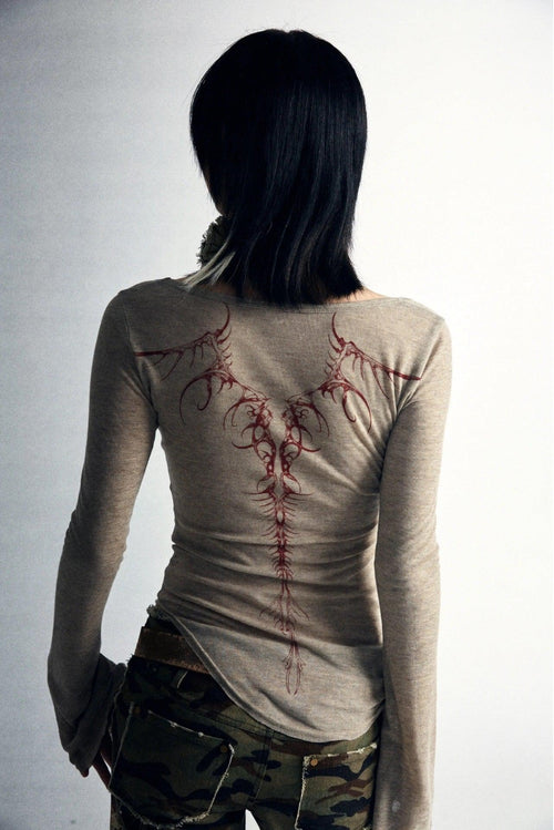 Litlookz Studio Fairy Grunge Back Print Top
