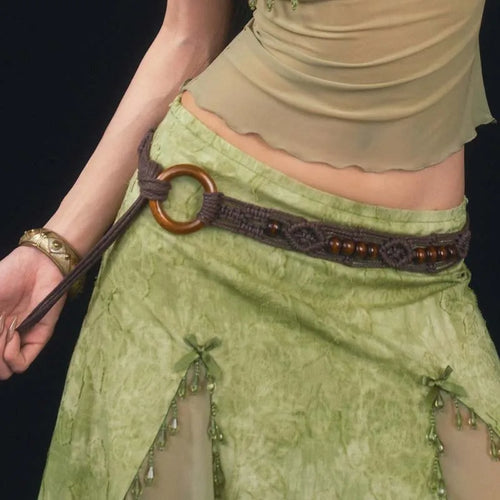 Litlookz Studio Fairy Grunge Beaded Macrame Belt