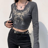 Litlookz Studio Fairy Grunge Butterfly Crop Top, view 3