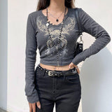 Litlookz Studio Fairy Grunge Butterfly Crop Top, view 4